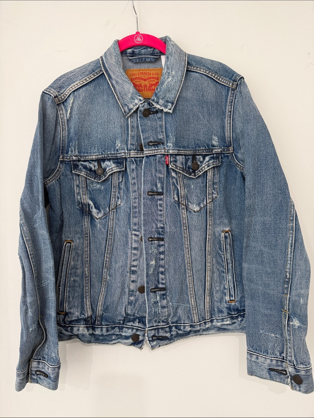 Levi's Light Blue Denim Jacket - Men's Solid Condition